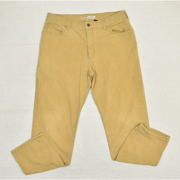 Carhartt Other - Carhartt Men's Relaxed Canvas Work Rugged Flex Pants Straight Size 36x34 Cotton